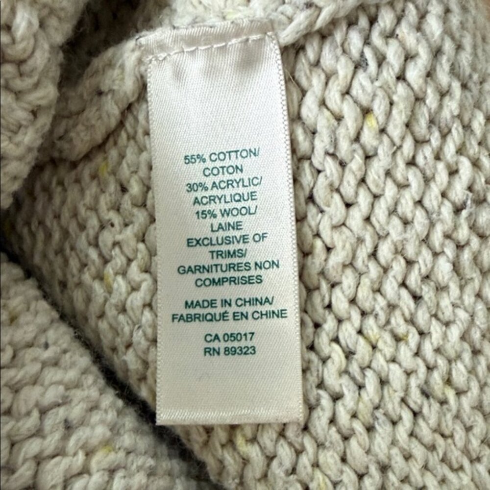 Roots Women's Cable Knit Speckled Sweater - Cream - Womens XS - Picture 7 of 8